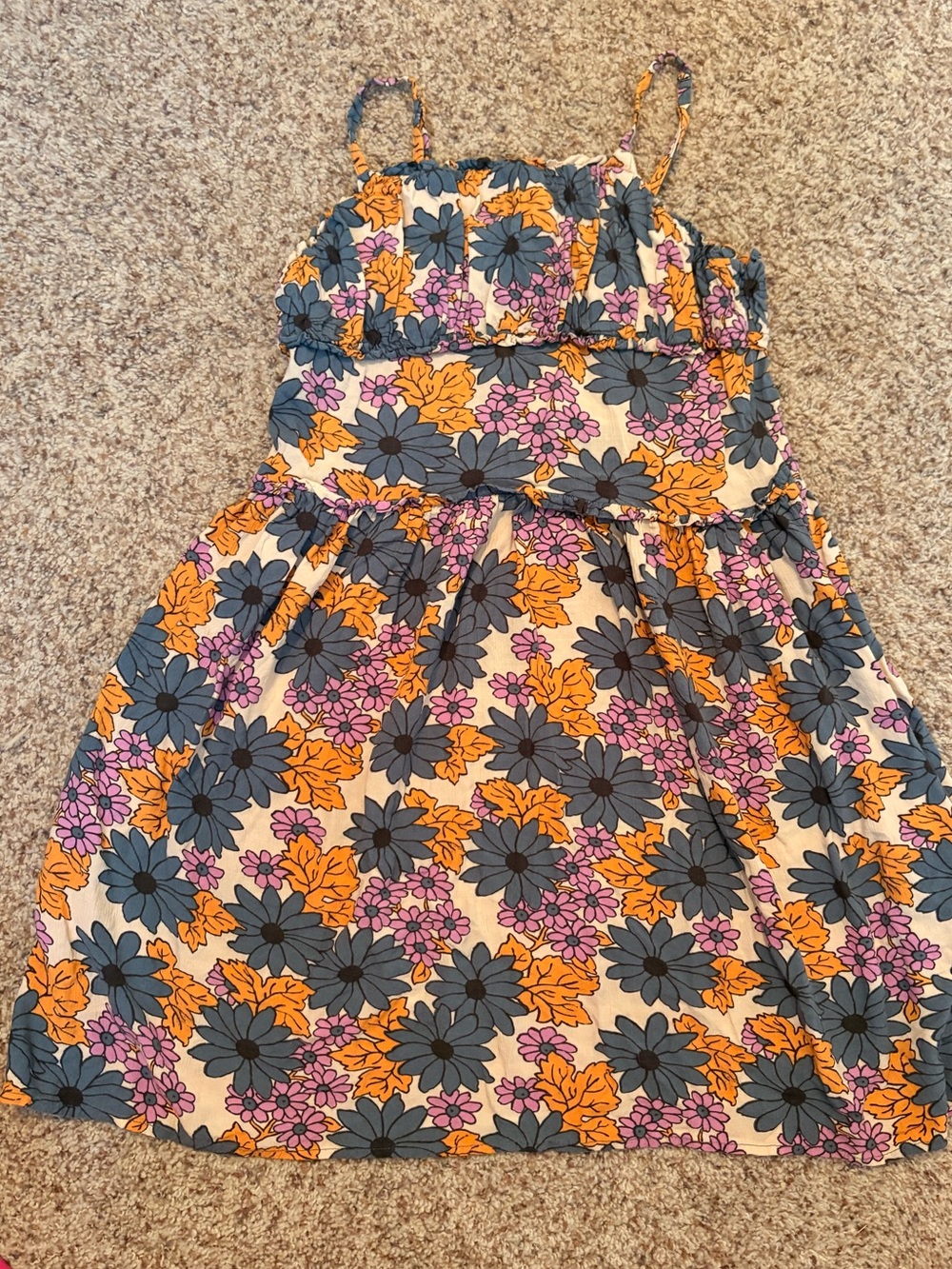 Treasure & Bond Girls Floral Dress in Orange, Pink & Blue